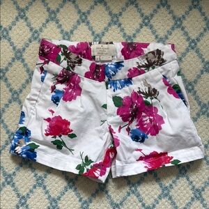 Kate Spade Girls White and Pink Floral Shorts
